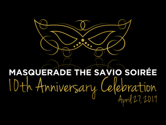 Masquerade the Savio Soirée 10th Anniversary Celebration April 27, 2019 logo design by Purwoko21