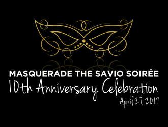 Masquerade the Savio Soirée 10th Anniversary Celebration April 27, 2019 logo design by Purwoko21