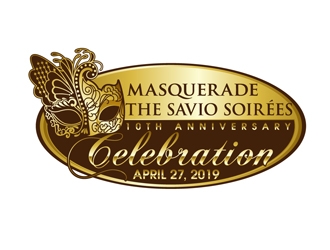 Masquerade the Savio Soirée 10th Anniversary Celebration April 27, 2019 logo design by DreamLogoDesign