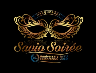 Masquerade the Savio Soirée 10th Anniversary Celebration April 27, 2019 logo design by DreamLogoDesign