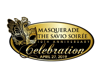 Masquerade the Savio Soirée 10th Anniversary Celebration April 27, 2019 logo design by DreamLogoDesign