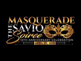 Masquerade the Savio Soirée 10th Anniversary Celebration April 27, 2019 logo design by DreamLogoDesign