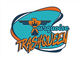 Turquoise Trashqueen logo design by gitzart