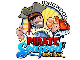 Longwood Pirate Seafood Festival logo design by coco