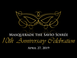Masquerade the Savio Soirée 10th Anniversary Celebration April 27, 2019 logo design by Purwoko21