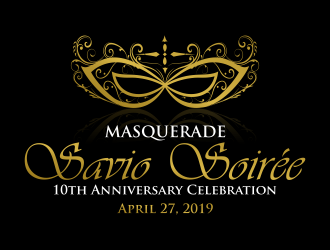 Masquerade the Savio Soirée 10th Anniversary Celebration April 27, 2019 logo design by Purwoko21