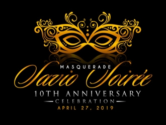 Masquerade the Savio Soirée 10th Anniversary Celebration April 27, 2019 logo design by DreamLogoDesign