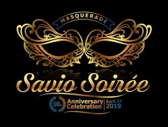 Masquerade the Savio Soirée 10th Anniversary Celebration April 27, 2019 logo design by DreamLogoDesign