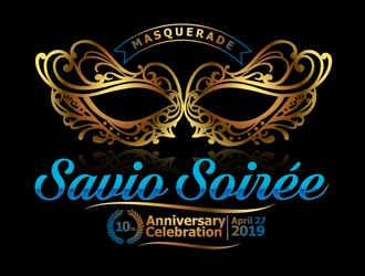 Masquerade the Savio Soirée 10th Anniversary Celebration April 27, 2019 logo design by DreamLogoDesign