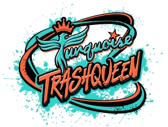 Turquoise Trashqueen logo design by REDCROW