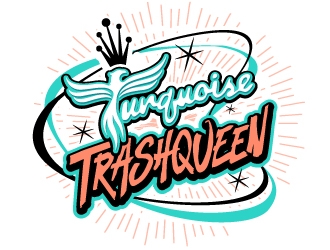 Turquoise Trashqueen logo design by REDCROW