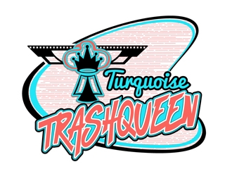 Turquoise Trashqueen logo design by DreamLogoDesign