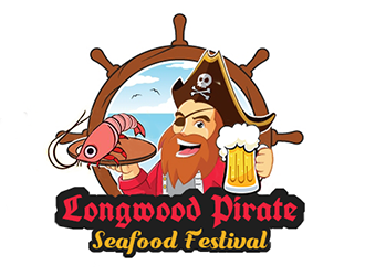 Longwood Pirate Seafood Festival logo design by Optimus