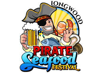 Longwood Pirate Seafood Festival logo design by coco