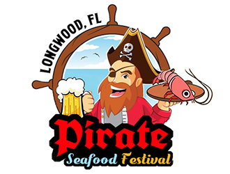Longwood Pirate Seafood Festival logo design by Optimus