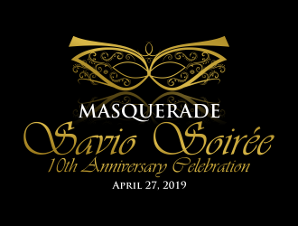 Masquerade the Savio Soirée 10th Anniversary Celebration April 27, 2019 logo design by Purwoko21