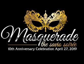 Masquerade the Savio Soirée 10th Anniversary Celebration April 27, 2019 logo design by ElonStark