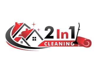 2 In 1 Cleaning  logo design by ruki