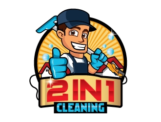 2 In 1 Cleaning  logo design by Suvendu