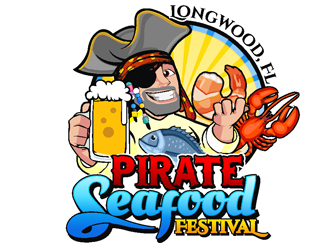 Longwood Pirate Seafood Festival logo design by coco