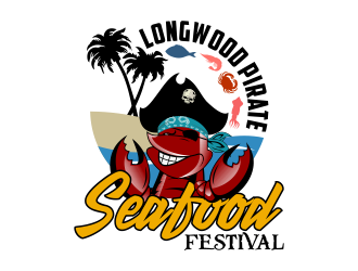 Longwood Pirate Seafood Festival logo design by Kruger