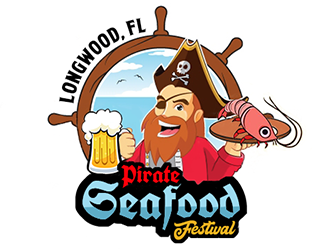 Longwood Pirate Seafood Festival logo design by Optimus