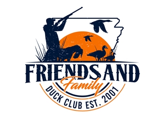 Friends and Family Duck Club Est. 2001 logo design by DreamLogoDesign