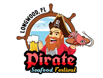 Longwood Pirate Seafood Festival logo design by Optimus