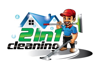 2 In 1 Cleaning  logo design by invento