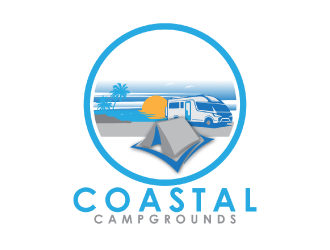 Coastal Campgrounds logo design by nona