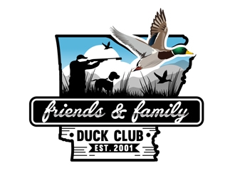 Friends and Family Duck Club Est. 2001 logo design by DreamLogoDesign