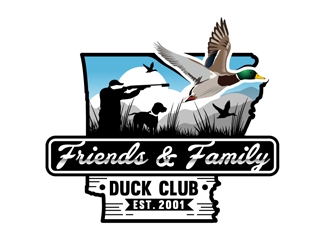 Friends and Family Duck Club Est. 2001 logo design by DreamLogoDesign