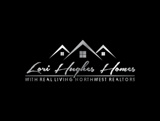 Lori Hughes Homes with Real Living Northwest Realtors logo design by giphone
