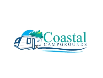 Coastal Campgrounds logo design by Boomstudioz