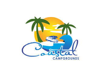 Coastal Campgrounds logo design by giphone