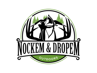 Nockem & Dropem Outdoors logo design by done