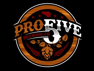 Pro Five Brewing Company logo design by DreamLogoDesign