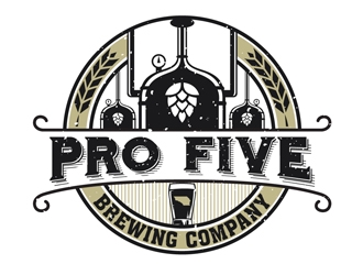 Pro Five Brewing Company logo design by DreamLogoDesign