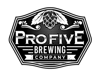 Pro Five Brewing Company logo design by DreamLogoDesign