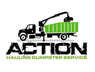 ACTION HAULING DUMPSTER SERVICE logo design by ElonStark