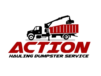 ACTION HAULING DUMPSTER SERVICE logo design by ElonStark