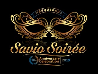 Masquerade the Savio Soirée 10th Anniversary Celebration April 27, 2019 logo design by DreamLogoDesign