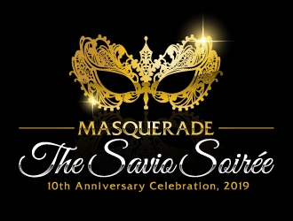 Masquerade the Savio Soirée 10th Anniversary Celebration April 27, 2019 logo design by ElonStark