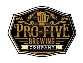 Pro Five Brewing Company logo design by DreamLogoDesign