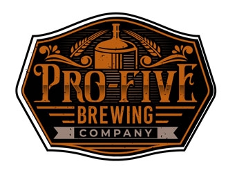 Pro Five Brewing Company logo design by DreamLogoDesign