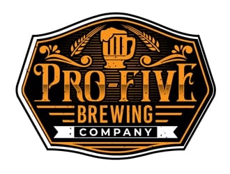 Pro Five Brewing Company logo design by DreamLogoDesign