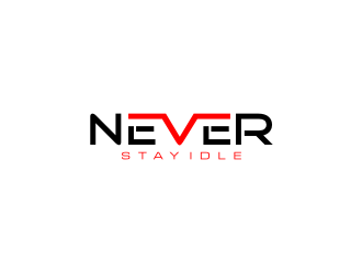 NEVER STAY idle logo design by bricton