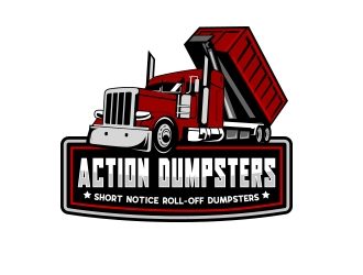 ACTION HAULING DUMPSTER SERVICE logo design by Danny19