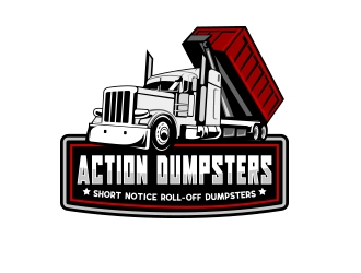 ACTION HAULING DUMPSTER SERVICE logo design by Danny19