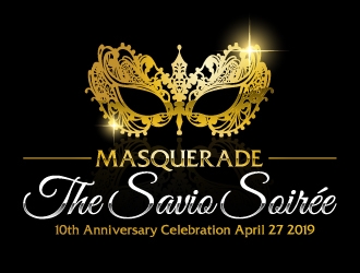 Masquerade the Savio Soirée 10th Anniversary Celebration April 27, 2019 logo design by ElonStark